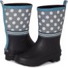 imageLaura Ashley Womens Rain Footwear Stripe Mid Calf Waterproof Rubber GardenRainboots Low Heel Slip Resistant Boots for WomenDenim