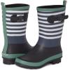 imageLaura Ashley Womens Rain Footwear Stripe Mid Calf Waterproof Rubber GardenRainboots Low Heel Slip Resistant Boots for WomenLt Green