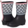 imageLaura Ashley Womens Rain Footwear Stripe Mid Calf Waterproof Rubber GardenRainboots Low Heel Slip Resistant Boots for WomenPink