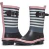 imageLaura Ashley Womens Rain Footwear Stripe Mid Calf Waterproof Rubber GardenRainboots Low Heel Slip Resistant Boots for WomenPink Stripe