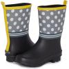 imageLaura Ashley Womens Rain Footwear Stripe Mid Calf Waterproof Rubber GardenRainboots Low Heel Slip Resistant Boots for WomenYellow