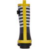 imageLaura Ashley Womens Rain Footwear Stripe Mid Calf Waterproof Rubber GardenRainboots Low Heel Slip Resistant Boots for WomenYellow Stripe