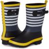 imageLaura Ashley Womens Rain Footwear Stripe Mid Calf Waterproof Rubber GardenRainboots Low Heel Slip Resistant Boots for WomenYellow Stripe