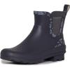 imageLaura Ashley Ladies Mid Cut Ankle Height Rubber Rain Boots Lightweight Waterproof Booties for WomenGrey Floral