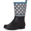 imageLaura Ashley Womens Rain Footwear Stripe Mid Calf Waterproof Rubber GardenRainboots Low Heel Slip Resistant Boots for WomenDenim