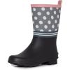 imageLaura Ashley Womens Rain Footwear Stripe Mid Calf Waterproof Rubber GardenRainboots Low Heel Slip Resistant Boots for WomenPink