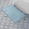 imageLaura Ashley Butter Chenille Bath Rug Absorbent Shaggy Bathroom Mat Non Slip plush Carpet Rugs for Tub and Sink  17quot x 24quot Ligth GrayAqua