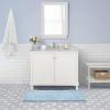 imageLaura Ashley Butter Chenille Bath Rug Absorbent Shaggy Bathroom Mat Non Slip plush Carpet Rugs for Tub and Sink  17quot x 24quot Ligth GrayAqua