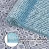 imageLaura Ashley Butter Chenille Bath Rug Absorbent Shaggy Bathroom Mat Non Slip plush Carpet Rugs for Tub and Sink  17quot x 24quot Ligth GrayAqua