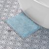 imageLaura Ashley Butter Chenille Bath Rug Absorbent Shaggy Bathroom Mat Non Slip plush Carpet Rugs for Tub and Sink  17quot x 24quot Ligth GrayAqua