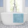 imageLaura Ashley Butter Chenille Bath Rug Absorbent Shaggy Bathroom Mat Non Slip plush Carpet Rugs for Tub and Sink  17quot x 24quot Ligth GrayAqua