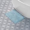imageLaura Ashley Butter Chenille Bath Rug Absorbent Shaggy Bathroom Mat Non Slip plush Carpet Rugs for Tub and Sink  17quot x 24quot Ligth GrayAqua