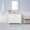 imageLaura Ashley Butter Chenille Bath Rug Absorbent Shaggy Bathroom Mat Non Slip plush Carpet Rugs for Tub and Sink  17quot x 24quot Ligth GrayAqua