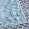 imageLaura Ashley Butter Chenille Bath Rug Absorbent Shaggy Bathroom Mat Non Slip plush Carpet Rugs for Tub and Sink  17quot x 24quot Ligth GrayAqua