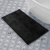 imageLaura Ashley Butter Chenille Bath Rug Absorbent Shaggy Bathroom Mat Non Slip plush Carpet Rugs for Tub and Sink  17quot x 24quot Ligth GrayBlack