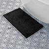 imageLaura Ashley Butter Chenille Bath Rug Absorbent Shaggy Bathroom Mat Non Slip plush Carpet Rugs for Tub and Sink  17quot x 24quot Ligth GrayBlack