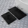 imageLaura Ashley Butter Chenille Bath Rug Absorbent Shaggy Bathroom Mat Non Slip plush Carpet Rugs for Tub and Sink  17quot x 24quot Ligth GrayBlack
