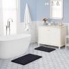 imageLaura Ashley Butter Chenille Bath Rug Absorbent Shaggy Bathroom Mat Non Slip plush Carpet Rugs for Tub and Sink  17quot x 24quot Ligth GrayBlack