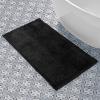 imageLaura Ashley Butter Chenille Bath Rug Absorbent Shaggy Bathroom Mat Non Slip plush Carpet Rugs for Tub and Sink  17quot x 24quot Ligth GrayBlack