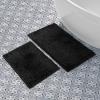 imageLaura Ashley Butter Chenille Bath Rug Absorbent Shaggy Bathroom Mat Non Slip plush Carpet Rugs for Tub and Sink  17quot x 24quot Ligth GrayBlack