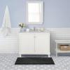 imageLaura Ashley Butter Chenille Bath Rug Absorbent Shaggy Bathroom Mat Non Slip plush Carpet Rugs for Tub and Sink  17quot x 24quot Ligth GrayBlack