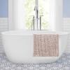 imageLaura Ashley Butter Chenille Bath Rug Absorbent Shaggy Bathroom Mat Non Slip plush Carpet Rugs for Tub and Sink  17quot x 24quot Ligth GrayBlush