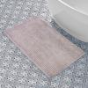 imageLaura Ashley Butter Chenille Bath Rug Absorbent Shaggy Bathroom Mat Non Slip plush Carpet Rugs for Tub and Sink  17quot x 24quot Ligth GrayBlush