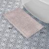 imageLaura Ashley Butter Chenille Bath Rug Absorbent Shaggy Bathroom Mat Non Slip plush Carpet Rugs for Tub and Sink  17quot x 24quot Ligth GrayBlush