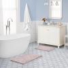 imageLaura Ashley Butter Chenille Bath Rug Absorbent Shaggy Bathroom Mat Non Slip plush Carpet Rugs for Tub and Sink  17quot x 24quot Ligth GrayBlush