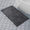 imageLaura Ashley Butter Chenille Bath Rug Absorbent Shaggy Bathroom Mat Non Slip plush Carpet Rugs for Tub and Sink  17quot x 24quot Ligth GrayCharcoal