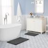 imageLaura Ashley Butter Chenille Bath Rug Absorbent Shaggy Bathroom Mat Non Slip plush Carpet Rugs for Tub and Sink  17quot x 24quot Ligth GrayCharcoal