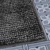 imageLaura Ashley Butter Chenille Bath Rug Absorbent Shaggy Bathroom Mat Non Slip plush Carpet Rugs for Tub and Sink  17quot x 24quot Ligth GrayCharcoal