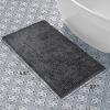 imageLaura Ashley Butter Chenille Bath Rug Absorbent Shaggy Bathroom Mat Non Slip plush Carpet Rugs for Tub and Sink  17quot x 24quot Ligth GrayCharcoal
