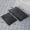 imageLaura Ashley Butter Chenille Bath Rug Absorbent Shaggy Bathroom Mat Non Slip plush Carpet Rugs for Tub and Sink  17quot x 24quot Ligth GrayCharcoal