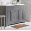 imageLaura Ashley Butter Chenille Bath Rug Absorbent Shaggy Bathroom Mat Non Slip plush Carpet Rugs for Tub and Sink  17quot x 24quot Ligth GrayDark Linen