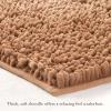 imageLaura Ashley Butter Chenille Bath Rug Absorbent Shaggy Bathroom Mat Non Slip plush Carpet Rugs for Tub and Sink  17quot x 24quot Ligth GrayDark Linen