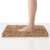 imageLaura Ashley Butter Chenille Bath Rug Absorbent Shaggy Bathroom Mat Non Slip plush Carpet Rugs for Tub and Sink  17quot x 24quot Ligth GrayDark Linen
