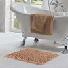 imageLaura Ashley Butter Chenille Bath Rug Absorbent Shaggy Bathroom Mat Non Slip plush Carpet Rugs for Tub and Sink  17quot x 24quot Ligth GrayDark Linen