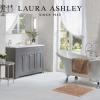 imageLaura Ashley Butter Chenille Bath Rug Absorbent Shaggy Bathroom Mat Non Slip plush Carpet Rugs for Tub and Sink  17quot x 24quot Ligth GrayDark Linen