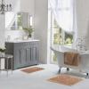 imageLaura Ashley Butter Chenille Bath Rug Absorbent Shaggy Bathroom Mat Non Slip plush Carpet Rugs for Tub and Sink  17quot x 24quot Ligth GrayDark Linen
