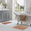 imageLaura Ashley Butter Chenille Bath Rug Absorbent Shaggy Bathroom Mat Non Slip plush Carpet Rugs for Tub and Sink  17quot x 24quot Ligth GrayDark Linen