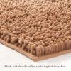 imageLaura Ashley Butter Chenille Bath Rug Absorbent Shaggy Bathroom Mat Non Slip plush Carpet Rugs for Tub and Sink  17quot x 24quot Ligth GrayDark Linen