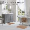 imageLaura Ashley Butter Chenille Bath Rug Absorbent Shaggy Bathroom Mat Non Slip plush Carpet Rugs for Tub and Sink  17quot x 24quot Ligth GrayDark Linen
