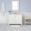 imageLaura Ashley Butter Chenille Bath Rug Absorbent Shaggy Bathroom Mat Non Slip plush Carpet Rugs for Tub and Sink  17quot x 24quot Ligth GrayIvory