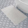 imageLaura Ashley Butter Chenille Bath Rug Absorbent Shaggy Bathroom Mat Non Slip plush Carpet Rugs for Tub and Sink  17quot x 24quot Ligth GrayIvory