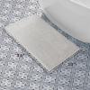 imageLaura Ashley Butter Chenille Bath Rug Absorbent Shaggy Bathroom Mat Non Slip plush Carpet Rugs for Tub and Sink  17quot x 24quot Ligth GrayIvory