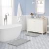 imageLaura Ashley Butter Chenille Bath Rug Absorbent Shaggy Bathroom Mat Non Slip plush Carpet Rugs for Tub and Sink  17quot x 24quot Ligth GrayLight Grey
