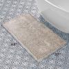 imageLaura Ashley Butter Chenille Bath Rug Absorbent Shaggy Bathroom Mat Non Slip plush Carpet Rugs for Tub and Sink  17quot x 24quot Ligth GrayLinen