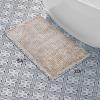 imageLaura Ashley Butter Chenille Bath Rug Absorbent Shaggy Bathroom Mat Non Slip plush Carpet Rugs for Tub and Sink  17quot x 24quot Ligth GrayLinen