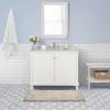 imageLaura Ashley Butter Chenille Bath Rug Absorbent Shaggy Bathroom Mat Non Slip plush Carpet Rugs for Tub and Sink  17quot x 24quot Ligth GrayLinen